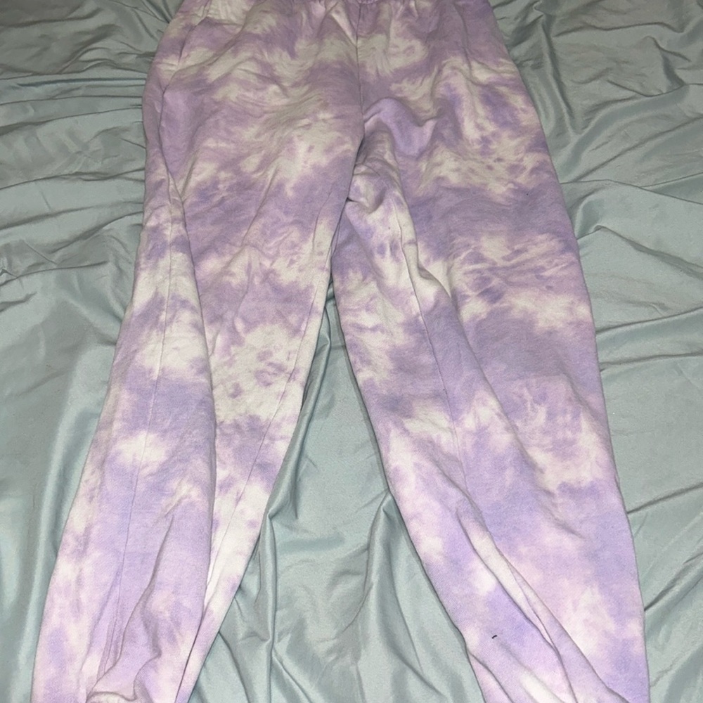 Tie dyed purple sweatpants